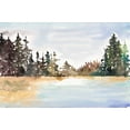 thumbnail image 2 of Gold, Lora 14x11 Black Ornate Wood Framed with Double Matting Museum Art Print Titled - Evergreen View, 2 of 4