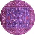 thumbnail image 1 of Ahgly Company Indoor Round Oriental Purple Industrial Area Rugs, 4' Round, 1 of 4