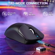 ATTACK SHARK X8SE Mouse with Grip Tape for Large Hand, 55g SUPERLIGHT, PixArt PAW3311 Gaming Sensor, BT/2.4G Wireless/Wired, Adjustable DPI up to 25000, 500mAh Battery (Black)