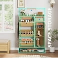 thumbnail image 6 of TROPOW Shoe Storage Cabinet,3 Tier Shoe Cabinet with Flip Drawers, Free Standing Narrow Shoe Storage Organizer with Adjustable Shelves, Shoe Rack Cabinet for Entryway, Fence On Top,Wood Color, 6 of 8