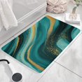thumbnail image 3 of Teal and Gold Marble Golden Splashes Flannel Non Slip Door Rugs,Washable Door Mats Indoor,Decorative Door Mats,Dirt-Resistant and Absorbent Doormat for Entrance,Bedroom,Kitchen,Bathroom,31.5"x17", 3 of 4