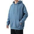 thumbnail image 3 of Beiwei Men Leisure Hooded Neck Hoodies Long Sleeve Casual Pullover Mens Solid Color Fall Fleece Sweatshirts Haze Blue 2XL, 3 of 3