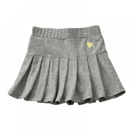 

Toddler Little Girls School Uniforms Stretchy Band Pleated Skirt with Shorts 1 Years- 6