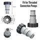 thumbnail image 2 of 2 Pack Hose Adapter for Intex A Replacement Hose with Clamp for Threaded Connection Pumps, Gray, 2 of 4