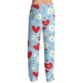 thumbnail image 6 of Fgvctg Valentine's Day Plus Size Pajamas for Men Cute Sleepwear Wide Leg Pajamas Heart Graphic High Waisted Pj Pant Stretch Spring Fall Drawstring Lounge Pants with Pockets Red S, 6 of 6