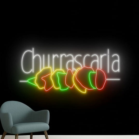 Handmadetneonsign Brazilian Churrasco Neon Sign, Brazil BBQ Wall Art Decor, Brazil BBQ Wall Decor