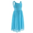 thumbnail image 4 of CHICTRY Kids Girls Sleeveless Pleated Chiffon Dress High Waist Wedding Bridesmaid Birthday Party Dress, 4 of 6