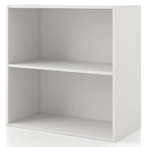 Join Stackable 2-Tier Wood White Bookcase