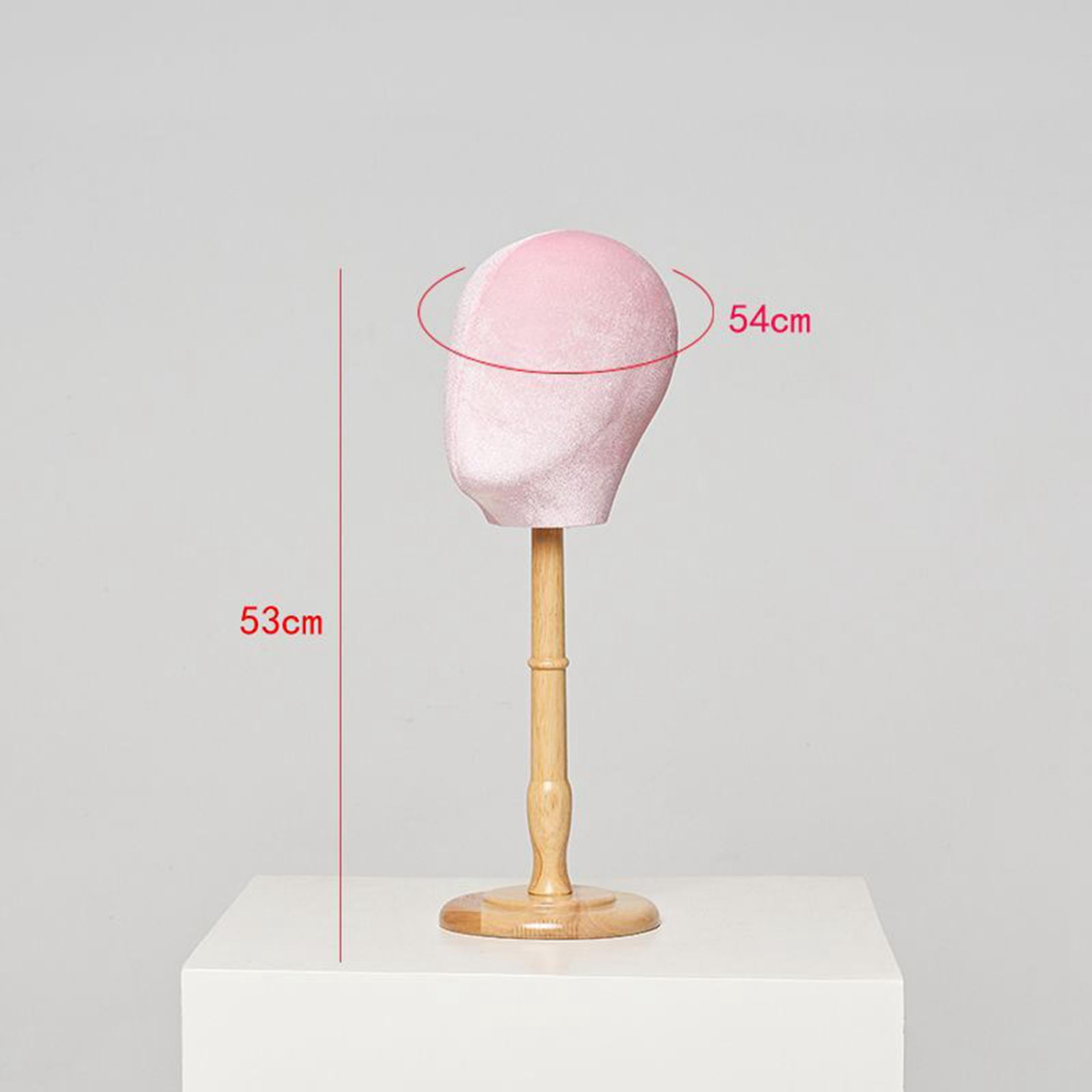 Hat Head Display Multipurpose Mannequin Head Model for Home Salon and Travel Pink Tall Base