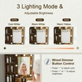 thumbnail image 3 of 23.6" Small Makeup Vanity Desk Set with Hollywood-Style LED Bulbs Mirror, 7 Dimmable Lights, Power Outlet & Stool for Teen Girls, Rustic Brown, 3 of 12