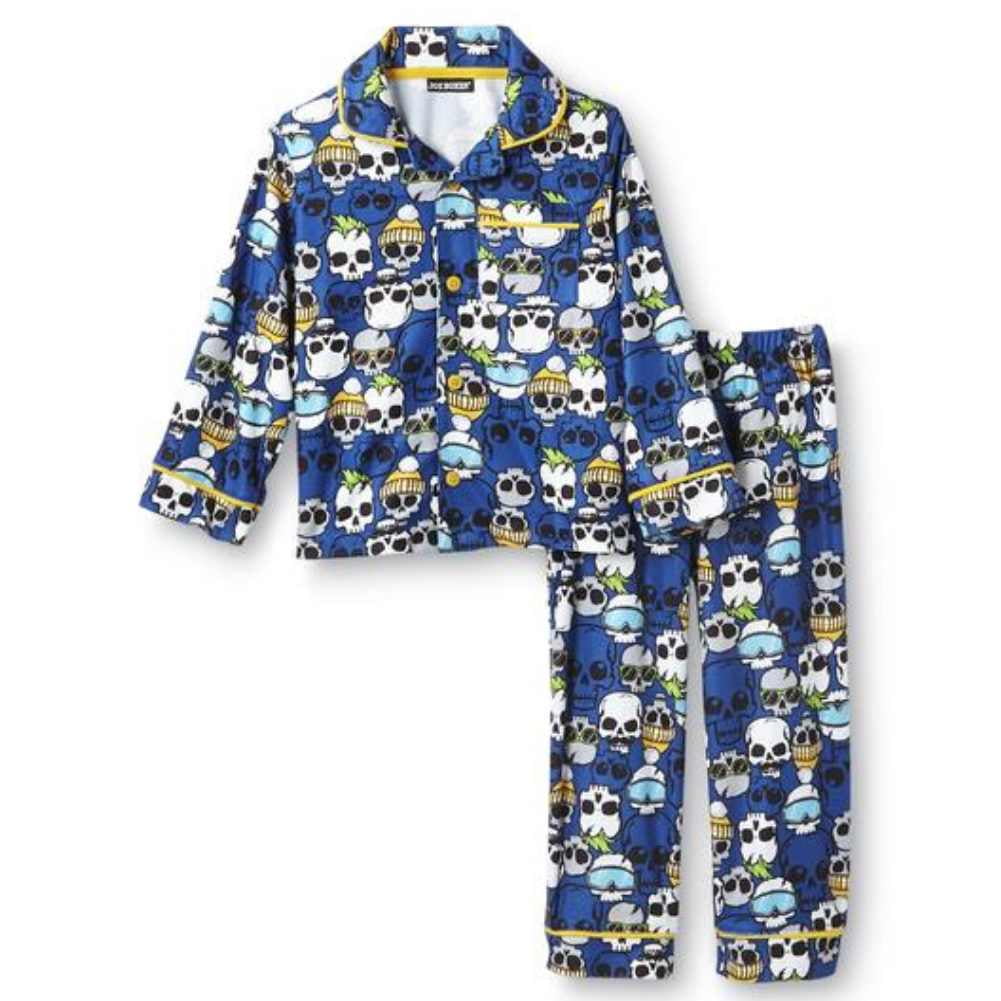 Joe Boxer Joe Boxer Toddler Boys Blue Flannel Sleepwear Set Skull