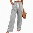 thumbnail image 7 of Guluxicc Womens Cargo Pants with Multi Pocket Drawstring Elastic Waist Long Wide Leg Trousers Summer Casual Outfits, 7 of 7