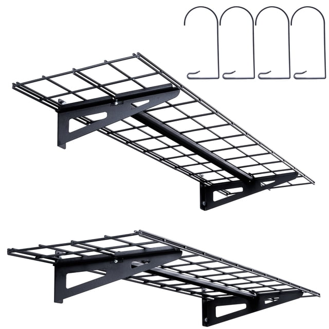 Estantería de garaje VEVOR de pared, 1,2 x 1,2 m, 180 kg, color negro