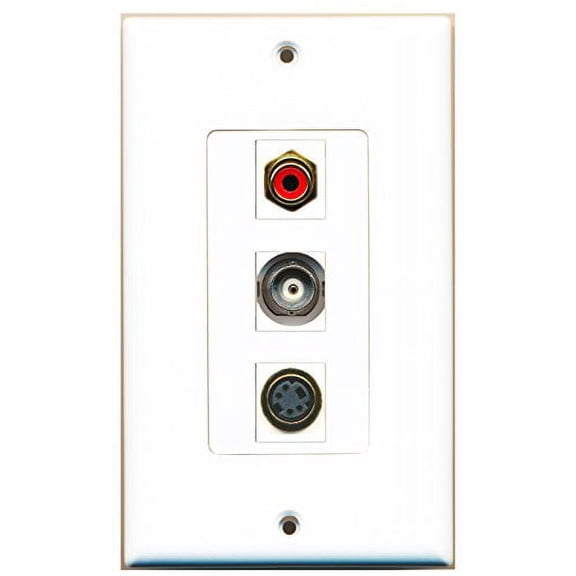 RiteAV - 1 Port RCA Red and 1 Port S-Video and 1 Port BNC Decorative Wall Plate Decorative