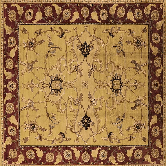 Ahgly Company Indoor Square Oriental Brown Traditional Area Rugs, 4' Square