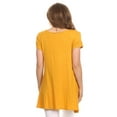 thumbnail image 4 of Women's Solid Casual Short Sleeve Loose Fit pockets Knit Tunic Top S-3XL, 4 of 4