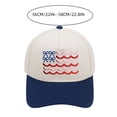 thumbnail image 3 of Navy Blue Patriotic Baseball Cap, Unique Bow Wave Splicing With Flag Embroidery, Breathable Hard Top Headwear for Outdoor Walking, 4th Of July Events, Holiday Parades and Daily Casual Wear, 3 of 8