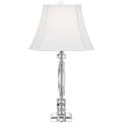 Vienna Full Spectrum Traditional Table Lamps 25 1/2 High Set of 2 Crystal Cut Column Geneva White Square Shade for Bedroom Living Room Bedside Office