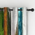 thumbnail image 4 of Lfeey Blackout Curtains, Light Blocking for Bathroom/Bedroom, 52x63 inch, 2 Panels, Colorful Wood Panels, 4 of 6