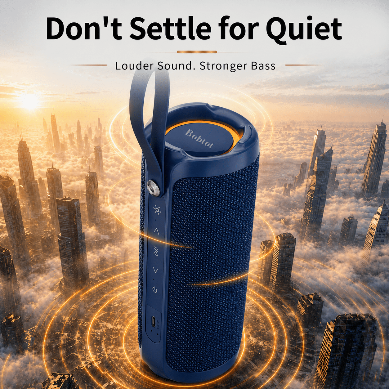 Portable Bluetooth Speaker RGB IPX6 Waterproof, 15W Loud Sound, Deep Bass, Bluetooth 5.3 Wireless Stereo Pairing 15H Playtime, for Home/Outdoor/Party/Beach, Birthday Gift (Blue)