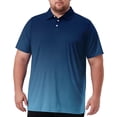 thumbnail image 2 of BRANROY Men's Big and Tall Shirts - Gradient Ombre Print UPF 50+ Short Sleeve Polo Style Casual Work Golf Shirts for Men Moisture Wicking Lightweight Business Casual Shirts,Blue,2XL, 2 of 8