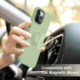 thumbnail image 7 of Compatible with iPhone 14 Pro Max Case 6.7inch,[Bulit-in 360° Rotatable Ring Holder][Anti-Scratch Soft Microfiber Lining] Liquid Silicone Phone Case for iPhone 14 Pro Max Women Girls -Matcha, 7 of 7