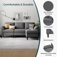 LINSY HOME 82" Reversible Sectional Sofa Couch, 3 Seater L -Shaped Sofa with Movable Ottoman for Living Room, Dark Gray
