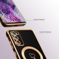 thumbnail image 4 of Magnetic Case for Samsung Galaxy S20 FE 5G Case[Compatible with MagSafe] Cute Plating Love Hearts Pattern Case with Camera Protection,Soft Shockproof TPU Bumper Cover for Women Girls,Black, 4 of 13