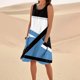 thumbnail image 1 of WILLBEST Vestido Corto De Lino Para Mujer, Vestido Playero Informal Hasta La Rodilla, Sin Mangas, Estampado De Verano, Con Bolsillos 2877, 1 of 3
