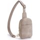 thumbnail image 1 of Bolso tipo bandolera Telena pequeño de cuero gris para llevar en el pecho, 1 of 7