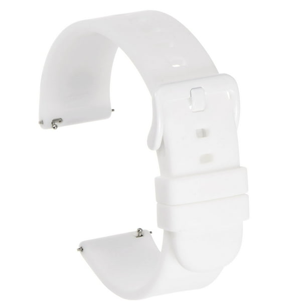 Correas de reloj de silicona Uxcell, correa de reloj de 20 mm con hebilla de aleación de zinc de liberación rápida, blanca