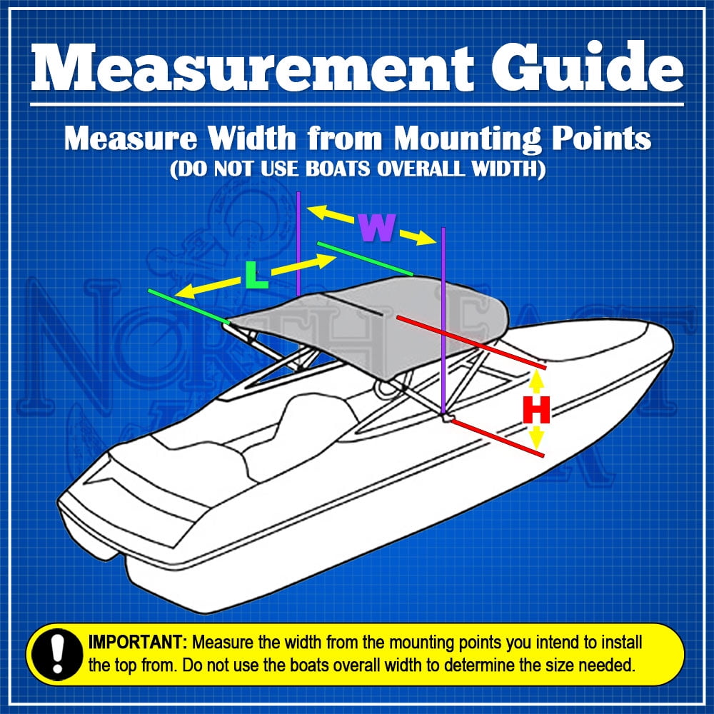 4 Bow Bimini Boat Top Cover with storage boot 4 straps support Color Navy Blue