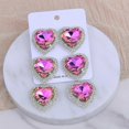 thumbnail image 5 of Pendientes colgantes grandes Yashi estilo bohemio con forma de corazón de rosa y Diamantes de imitación E1555 Color AB Dorado, 5 of 5
