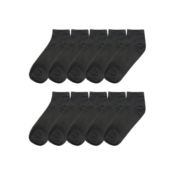 INSPIRE CHIC Calcetines de tobillo bajos de 10 pares para mujer, con pu?os elásticos y transpirables, peque?os, negros