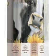 thumbnail image 6 of Sunflower Cow Sheer Curtains 2 Panels Set Farmhouse Yellow Flower Leaf Butterfly Barn Door Sheer Window Curtains Light Filtering Rod Pocket Voile Drapes for Bedroom Living Room 52"X108", 6 of 8