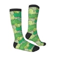 thumbnail image 3 of Vsdgher Crocodile And Bush Print Thigh High Socks Extra Long Stretchy Sock Women Over Knee High Opaque Stocking Daily Wear, 3 of 5