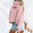 thumbnail image 5 of Women's Fashion Knitted Cable High Neck Short Sweater for Casual Wear and Sty Everyday Outfits,Pink,S, 5 of 6
