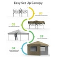 thumbnail image 2 of Luku 10x10 FT Commercial Pop-Up Canopy with One-Push Set-up, Waterproof UV Protection, 4 Detachable Sidewalls, Adjustable Height, Sturdy Steel Frame, Black Event Tent, 2 of 7