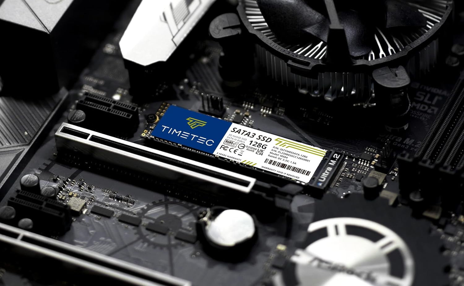 Timetec 128GB SSD 3D and TLC SATA III 6Gb/S M.2 2280 NGFF 64TBW Velocidad de Lectura de hasta 500MB/S SLC Caché Mejora el Rendimiento Unidad Interna de Estado Sólido para Computadora Portátil y de Escritorio (128GB)