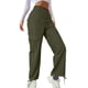 thumbnail image 1 of Pantalones cargo de cintura alta para mujer: pantalones anchos con 6 bolsillos, material de spandex, tallas XS-XXL, 1 of 6