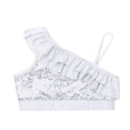 thumbnail image 3 of YONGHS Kids Girls Shiny Sequined Crop Top Jazz Modern Dance Tank Vest Dancewear 6-14 White 12, 3 of 7