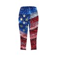 thumbnail image 4 of Timegard Womens Capri Pants Summer Independence Day Print Plus Size High Wasited Slim Yoga Crop Pants, 4 of 5