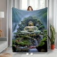 thumbnail image 2 of Buddha-Themed Soft Flannel Throw Blanket - Perfect for Couch, Bed, Travel & Office - Cozy Digital Print Design, 2 of 6