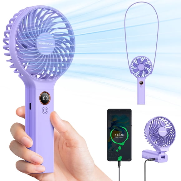 Ventilador portátil con pilas SWEETFULL 5000 mAh con pantalla LED