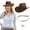 Brown FeatherSet, variant on Cowboy Hat for Adult Men Women Cowgirl Hat with Adjustable Leather Hat Band Western Cattleman Cow Boy Rodeo Outfit(Black)