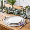 thumbnail image 2 of Purple Grey Abstract Round 15 Inch Placemats Set of 4, Gradient Geometric Graffiti Modern Art HeatResistant Non Slip Place Mats for Dining Table, Wipeable Braided Kitchen Table Mats for Housewarming, 2 of 9