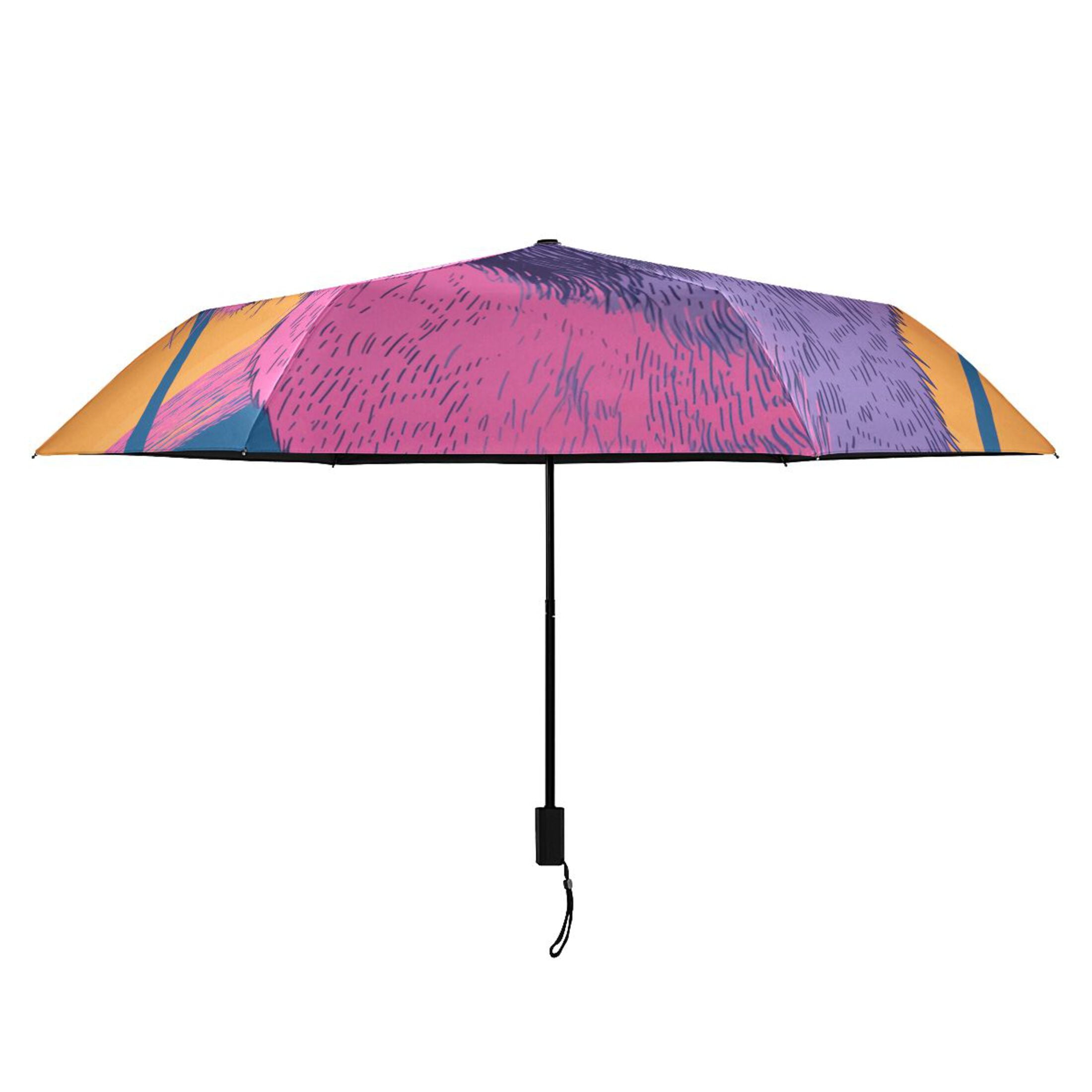 Guinea Pig with Sunglasses Compact Sun Umbrella Windproof Travel Umbrellas for Rain Strong Portable UV Protection