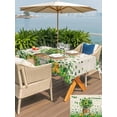 thumbnail image 4 of Outdoor Tablecloth with Umbrella Hole and Zipper, St. Patrick's Day Rectangle Table Cloth 60x102 Inch Waterproof Tablecloth, Farmhouse Green Lucky Clovers Coin Picnic Table Cover for Patio Camping, 4 of 7