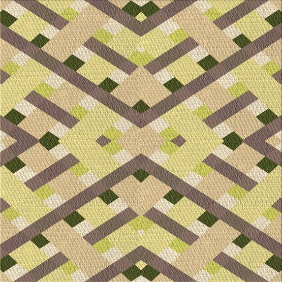 Ahgly Company Indoor Square Patterned Wood Brown Area Rugs, 4' Square