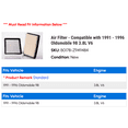 thumbnail image 2 of Air Filter - Compatible with 1991 - 1996 Oldsmobile 98 3.8L V6 1992 1993 1994 1995, 2 of 2